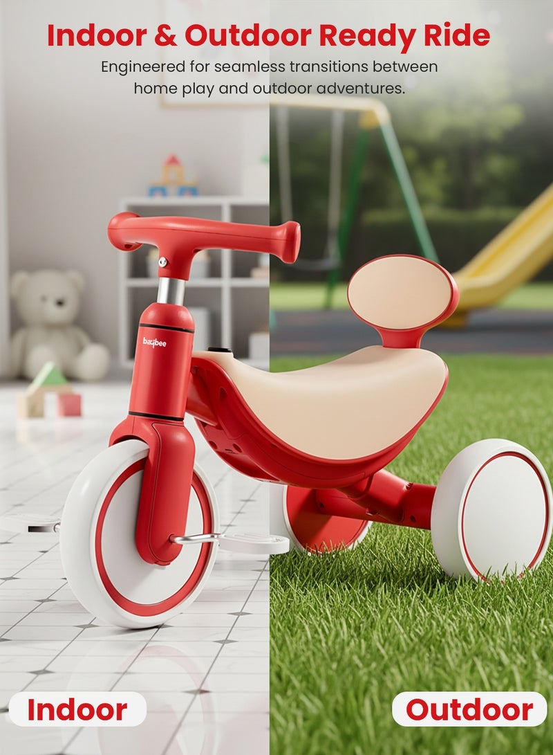 BAYBEE Baby Tricycle for Kids | Childrens Tricycle with Dazzling Light & Music, Durable Sturdy Frame & 3 Wheels Safe Design Kids Tricycle | Baby Cycle Kids Cycle | Easy to Assemble | Baby Tricycle for Children 2 to 5 Years Boy Girl Red - Image 5