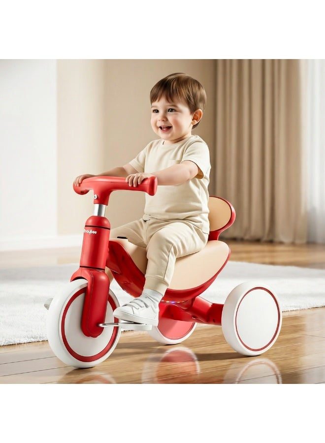 BAYBEE Baby Tricycle for Kids | Childrens Tricycle with Dazzling Light & Music, Durable Sturdy Frame & 3 Wheels Safe Design Kids Tricycle | Baby Cycle Kids Cycle | Easy to Assemble | Baby Tricycle for Children 2 to 5 Years Boy Girl Red - Image 1
