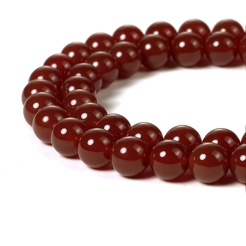 BEADNOVA 8mm Natural Red Agate Gemstone Round Loose Beads for Jewelry Making 4548pcs