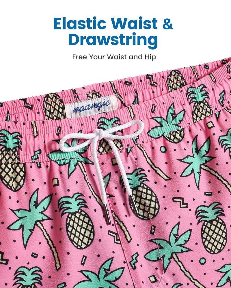 maamgic Swim Trunks Men 2 in 1 Mens Bathing Suit 7 Inch Quick Dry Mens Swimming Trunks with Zipper Pockets - Image 5