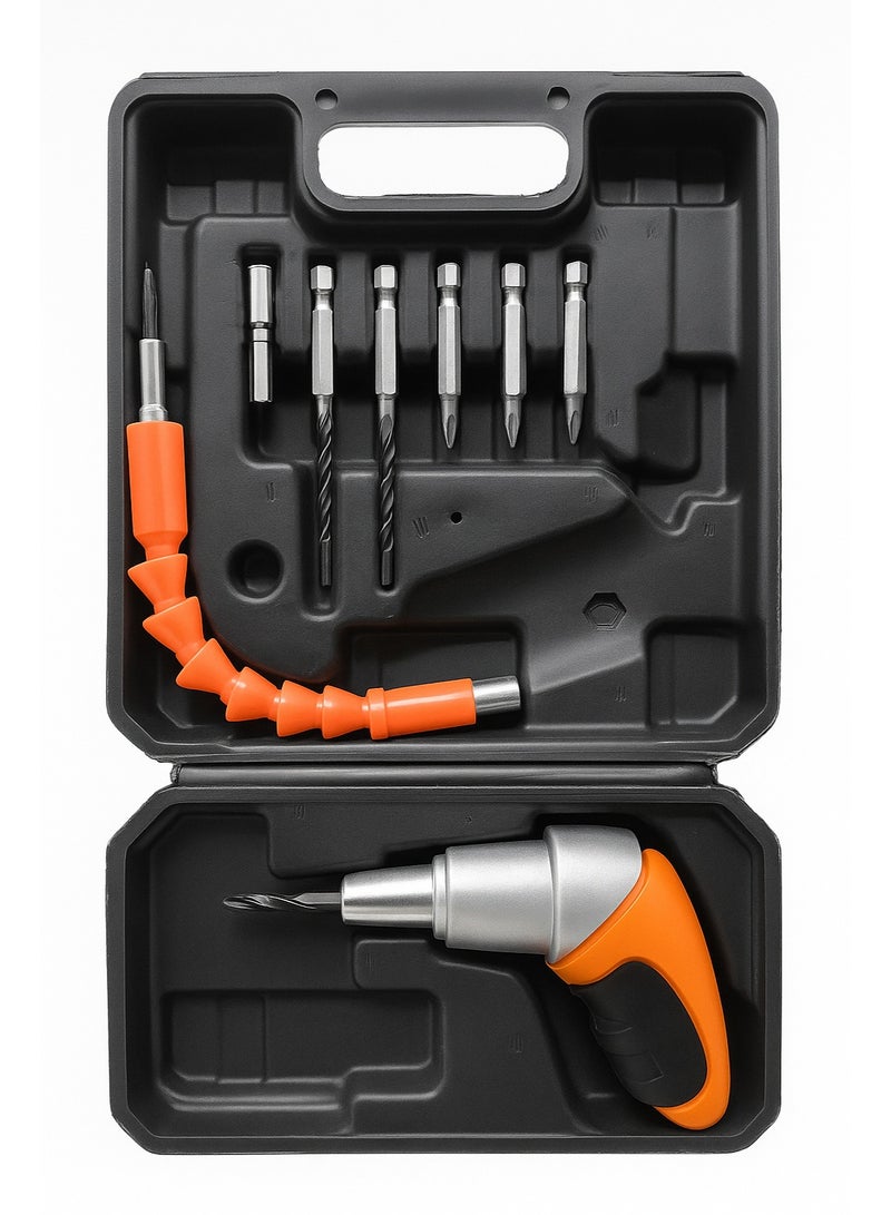 45 Pieces Cordless Electric Screwdriver Drill Set Rechargeable Power Tool Kit with Bits and Flexible Shaft for Home Repair and DIY Use - Image 1
