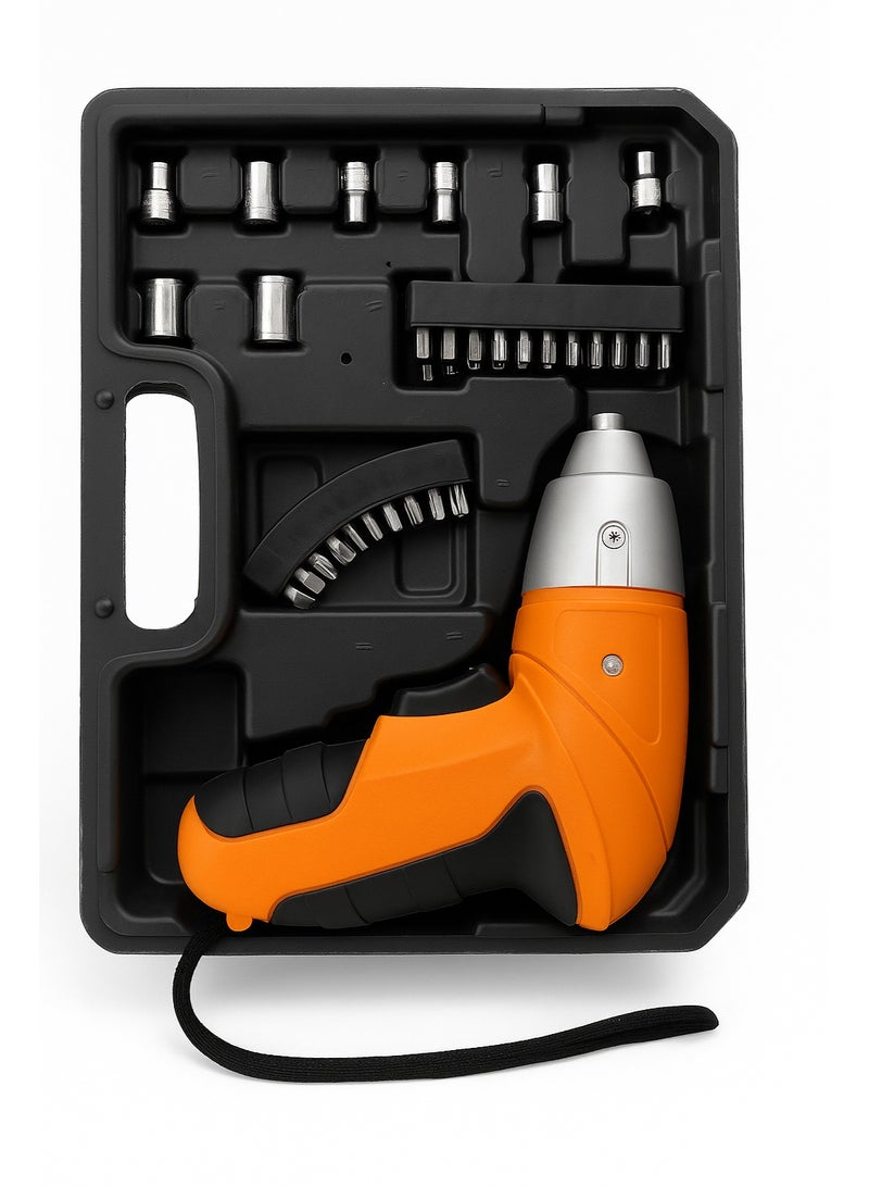45 Pieces Cordless Electric Screwdriver Drill Set Rechargeable Power Tool Kit with Bits and Flexible Shaft for Home Repair and DIY Use - Image 2