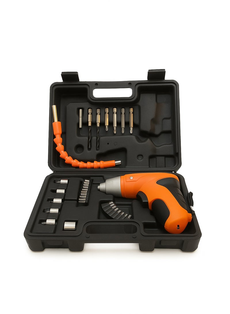 45 Pieces Cordless Electric Screwdriver Drill Set Rechargeable Power Tool Kit with Bits and Flexible Shaft for Home Repair and DIY Use - Image 3