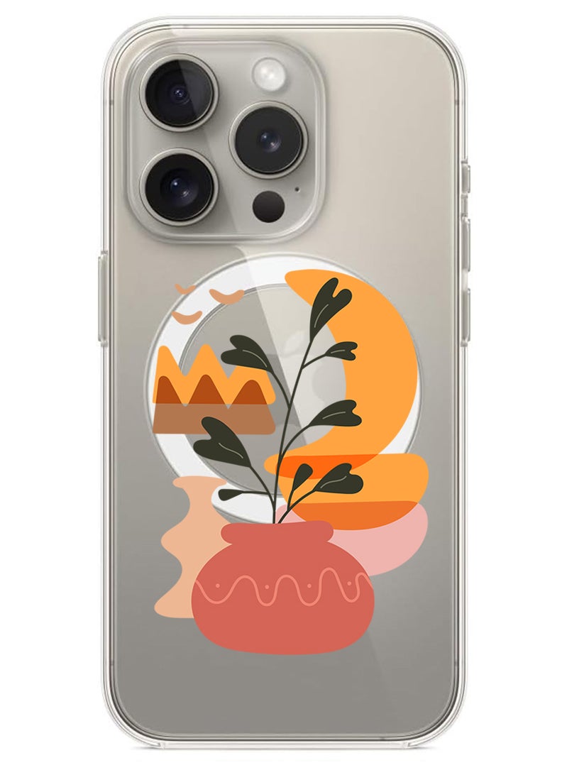 Theodor - Magnetic Case for iPhone 15 Pro 6.1-inch Compatible with MagSafe Wireless Charging, Shockproof Phone Bumper Cover Vase in moonlight - Image 1