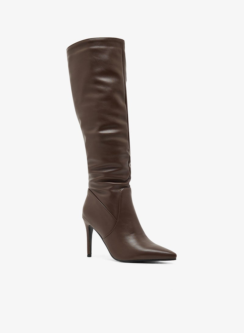 ELLA Pointed Toe Stiletto Heel Knee Boots - Image 2