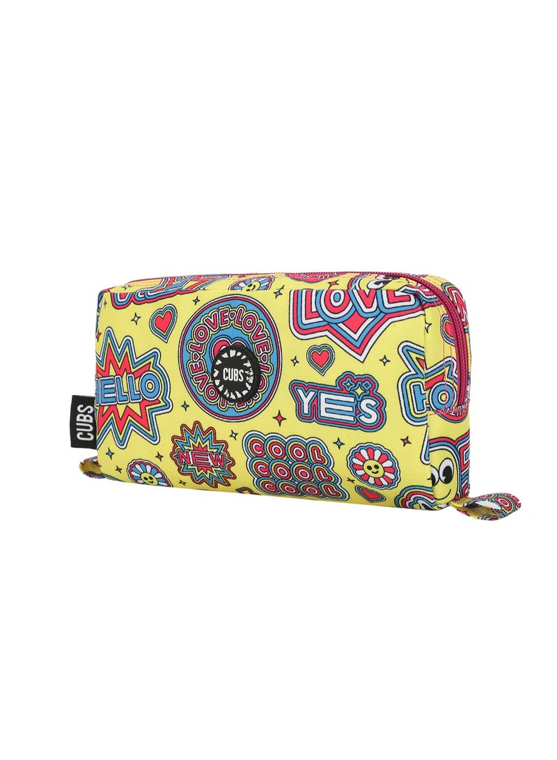 CUBS Smiley Print Waterproof pencil case pouch with zip closure - Image 2