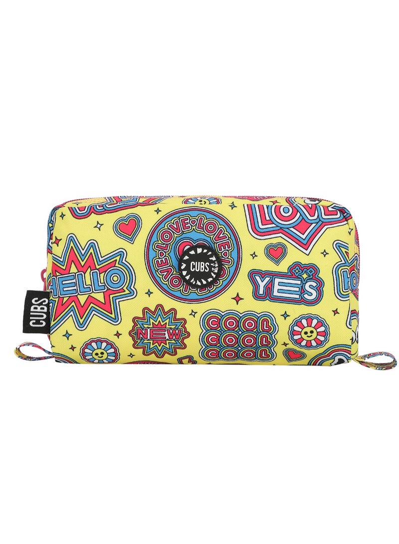 CUBS Smiley Print Waterproof pencil case pouch with zip closure - Image 1