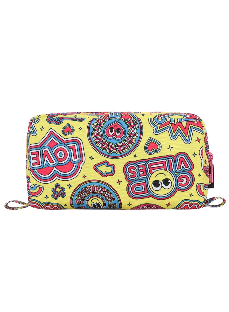 CUBS Smiley Print Waterproof pencil case pouch with zip closure - Image 3