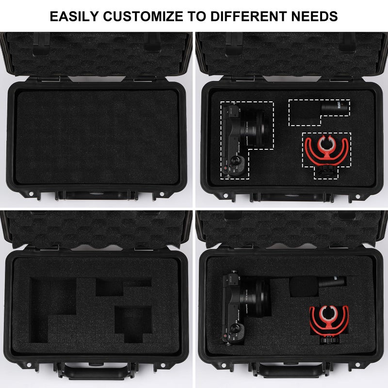 Mayouko Portable Tool Box with Shock- Proof Sponge, Water Proof Grade IP67, Waterproof Hard Case with Foam Insert, Shockproof Carrying Case, Explosion Proof Box, 11.6"LÃ—8.3"WÃ—3.9"H - Image 3