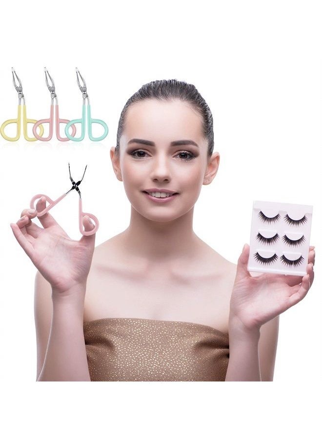 Maitys - 6 Pieces Scissors Shaped Eyebrow Tweezers Clip with Easy Scissor Handle, Stainless Steel Scissor Handle Tweezers Flat Straight Tip Tweezers Brow Hair Plucker Remover, Men Women (Blue, Pink, Yellow) - Image 1