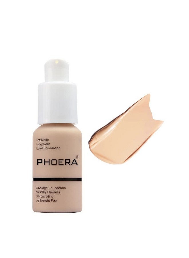 Yaper Phoera Foundationflawless Soft Matte Oil Control Liquid Foundation Full Coverage Face Makeup. (102 Nude) - Image 1