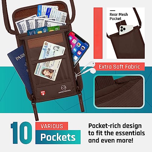 Alpha Keeper Neck Wallet, Travel Pouch For Passport Holder And Documents, Travel Neck Wallet For Traveling Women - Image 3