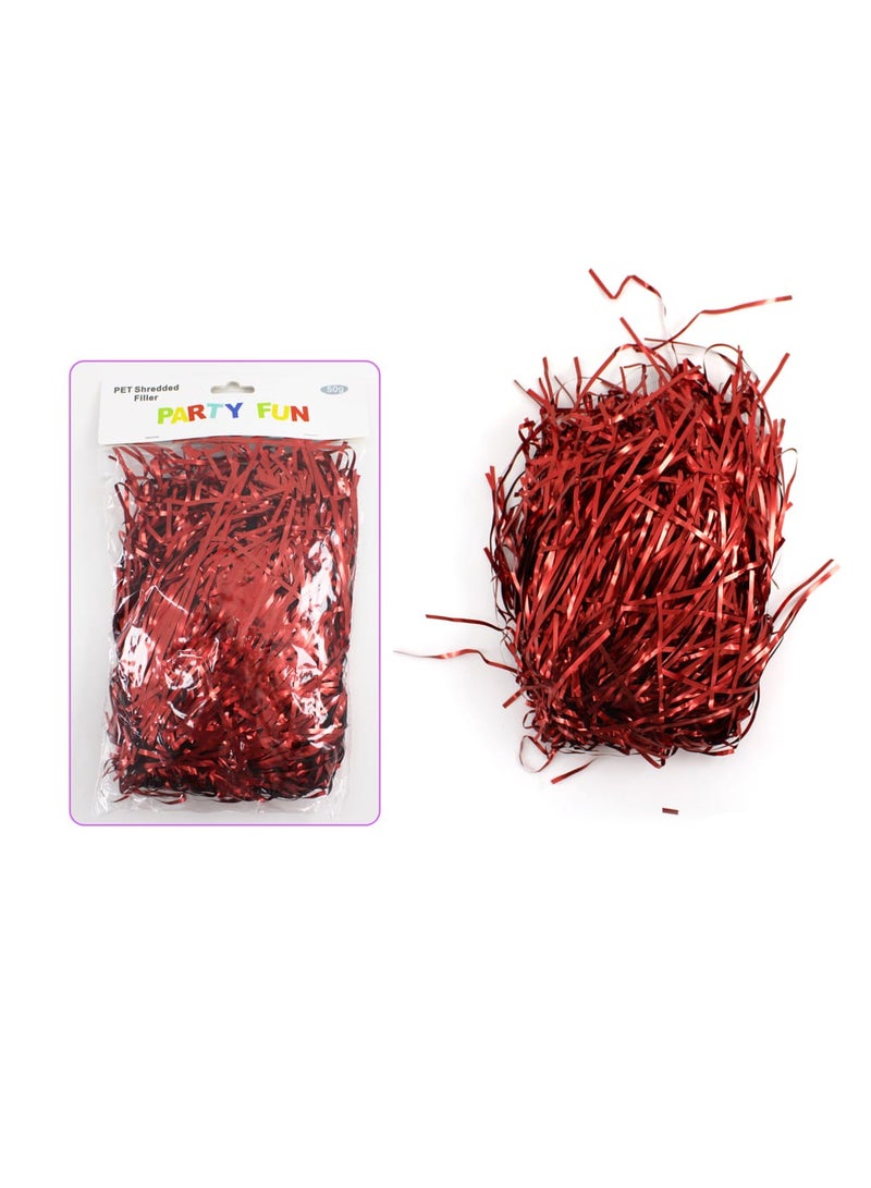 PARTY FUN Shredded Paper Filler 50Grm/Bag Red Color - Image 2