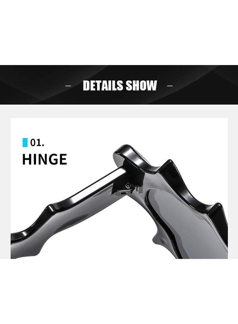 SYOSI Women Men UV Protection Irregular Sunglasses,Futuristic Feeling Retro Sunglasses,Individualized Men's and Women's Sunglasses Fashionable Sunglasses Personalized Sunglasses,Punk Hip-hop Sunglasses - Image 4