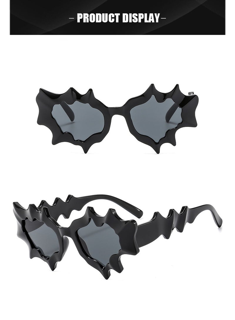 SYOSI Women Men UV Protection Irregular Sunglasses,Futuristic Feeling Retro Sunglasses,Individualized Men's and Women's Sunglasses Fashionable Sunglasses Personalized Sunglasses,Punk Hip-hop Sunglasses - Image 2