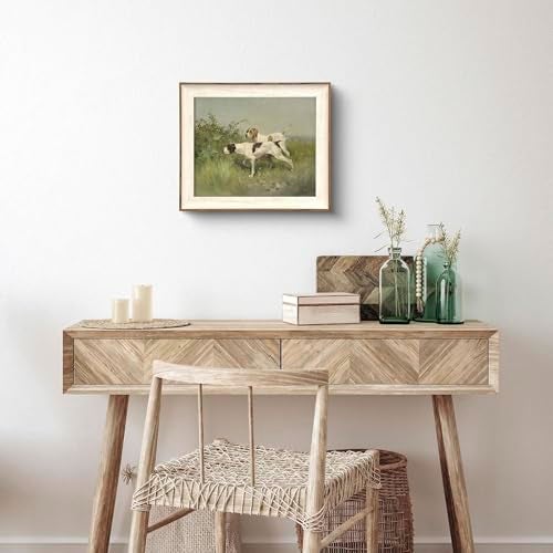 XOCUUI Wall Art Unframed Canvas for Living Room - Retro Twin Dogs Home Wall Decor Eclectic Vintage Landscape Artwork Prints Home Decor Gallery Picture Oil Painting Boho Animal Bedroom Office 8x10In - Image 5