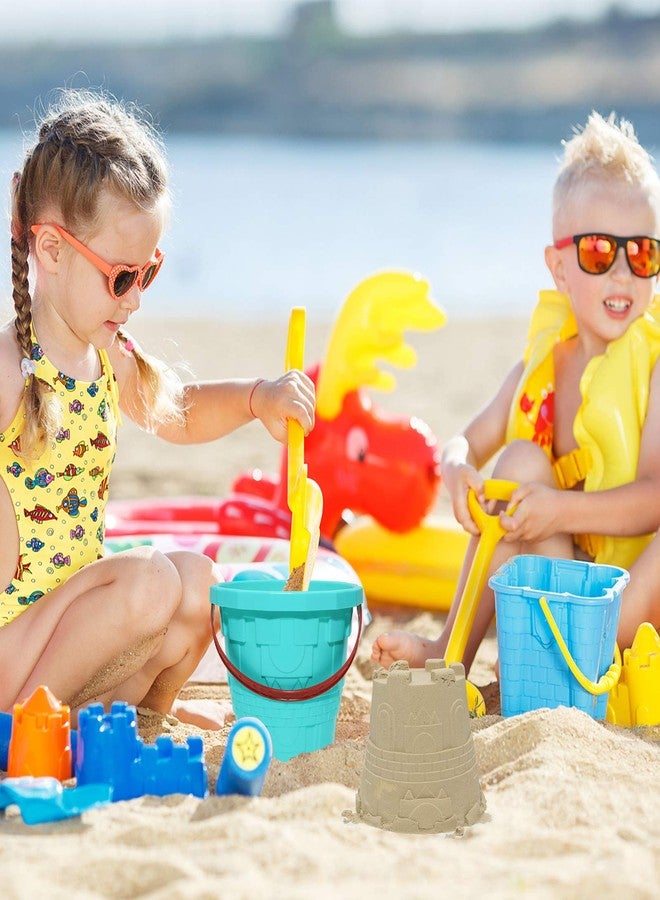 Holady Plastic Beach Castle Mold Buckets, 7.3'' Large Size Sand Bucket Water Bucket for Beach Fun Great Summer Party Accessory - Image 4