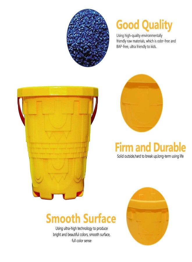 Holady Plastic Beach Castle Mold Buckets, 7.3'' Large Size Sand Bucket Water Bucket for Beach Fun Great Summer Party Accessory - Image 3