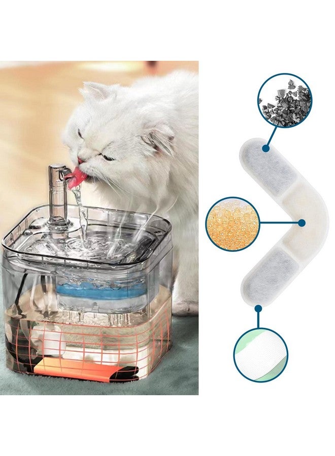 Create idea Create idea 8PCS Pet Fountain Filters with Sponge Compatible with 74OZ/2.2L Square Cat Fountain Cat Water Dispenser Filters Pet Fountain Accessories 8.5x8.5cm  - Image 3