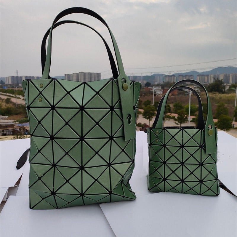 Six-Grid Large Square Box Geometric Rhombic Tote Bag Shoulder Crossbody Handbag Women'S Bag Underarm Bag - Image 5