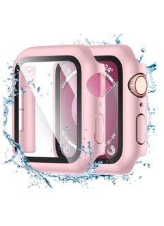 Generic Case Compatible with Apple Watch 41MM Series 6/5/4/SE with Built-in Tempered Glass Screen Protector, All-Around Ultra-Thin Bumper Full Cover Hard PC Protective Case for iWatch, Rosegold  - Image 1