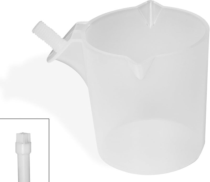 SP Bel-Art Replacement Cup for Economy Dipper – Durable Polypropylene Cup with Threaded Fittings, Dual Pouring Spouts, Lab and Industrial Use, Compatible with Scienceware Dippers, 500ml