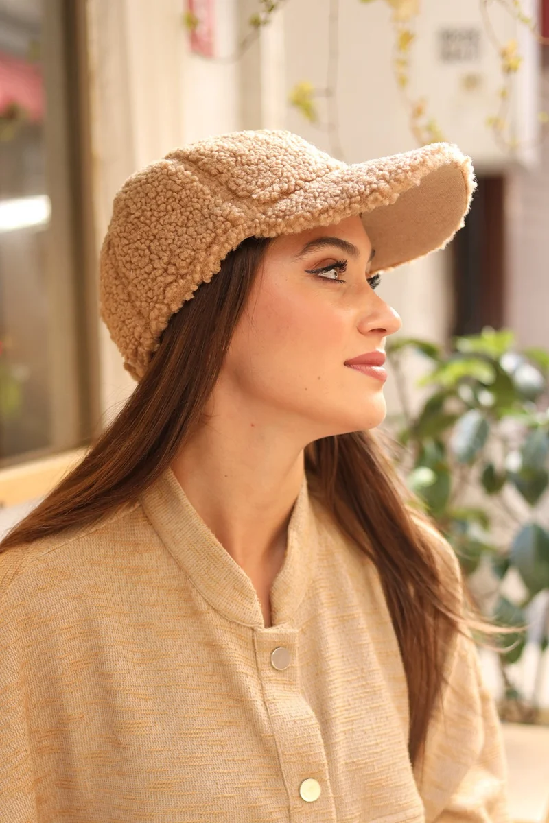 ريمسا مايو Remsa Swimsuit Women Curly Plush Cap Hat Rkş-07 Camel