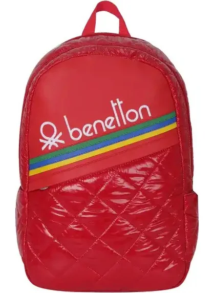 Benetton United Colors Of Quilted Primary School Bag Red