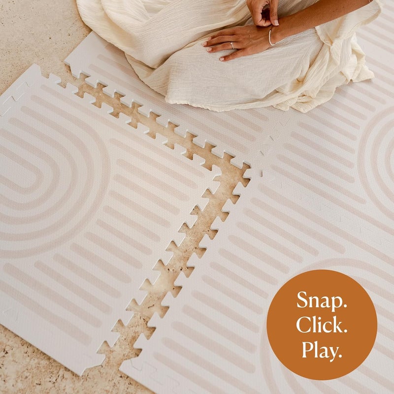 toddlekind Playmat - Premium Foam Playmat, 4 x 6 feet, 6 Tile Extra Thick Foam Floor Puzzle Mat for Babies/Toddlers Stylish, Non-Toxic, Odorless. Perfect for Tummy Time & Play. 0m+ - Image 5