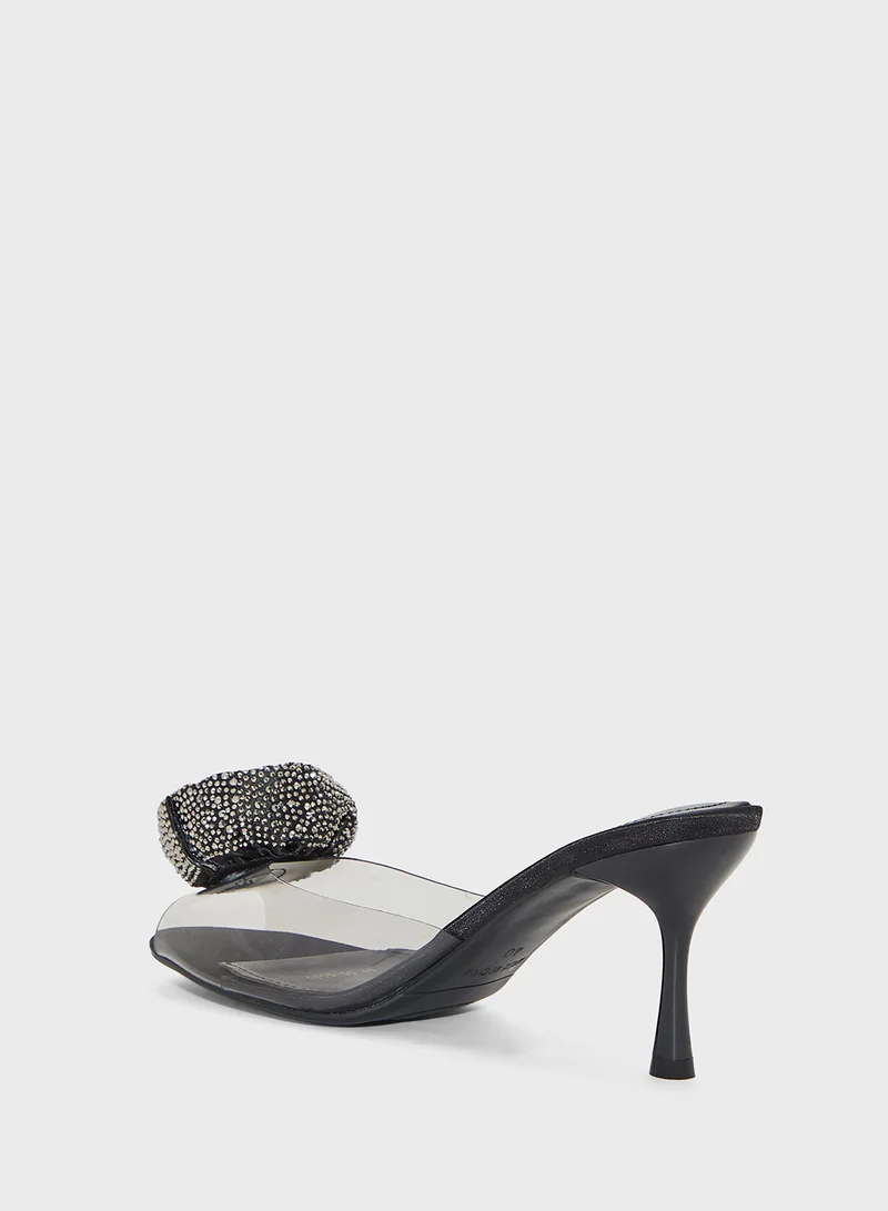 ايلا ليمتد اديشن Clear Rose Diaamante Mule Heel Sandal