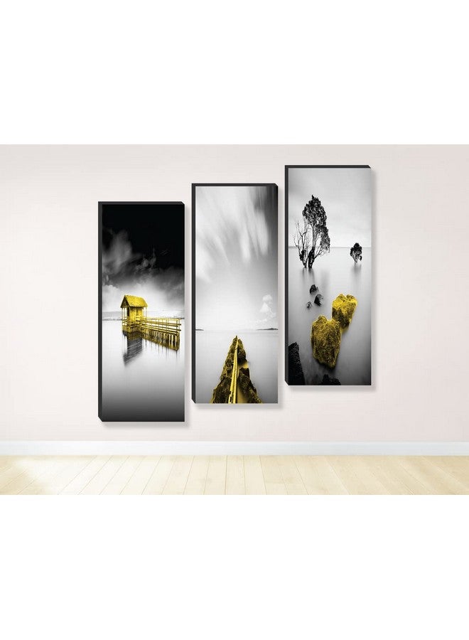 SAF paintings set of 3 Water Bridge And Tree UV textured self adeshive wall painting for home decoration SANF-SJ139 - Image 2