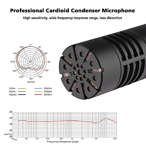 TAKSTAR Instrument Microphone with Clip, Cardioid Condenser Professional Instrument Mic, XLR Gold-Plated Diaphragm Sound Head Microphone for Studio, Instrument, Interview, Radio Stations CM-63 - Image 2