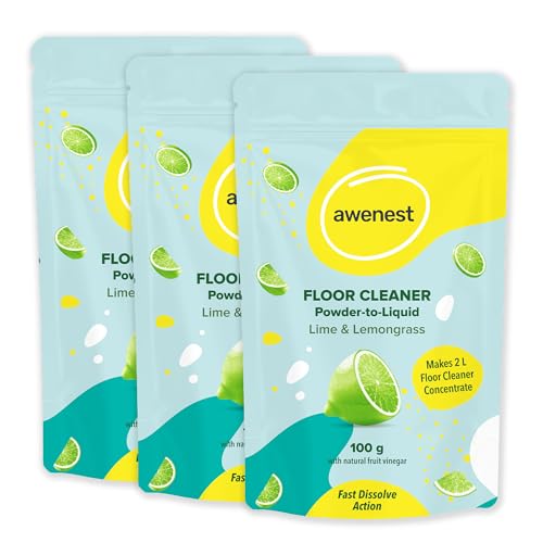 awenest Plant-Based Powder-to-Liquid Floor Cleaner | Makes 6L | Fast Dissolve Formula | Citrus, Lime & Lemongrass | No Ammonia, No SLES, No Toxins | Biodegradable, Eco-Friendly Floor Cleaning Sachets - Image 1