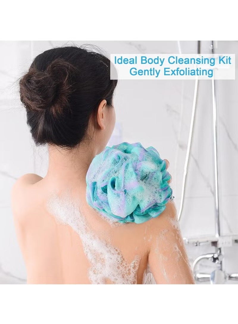 Lukadah 3 Pcs Bath Loofah, Bath Body Scrubber for Women - Men, Exfoliating Bath Sponge Body Scrubber Biodegradable, Scratch-Free Body Wash Sponge Shower Essential Skin Care by INVERSE - Image 3