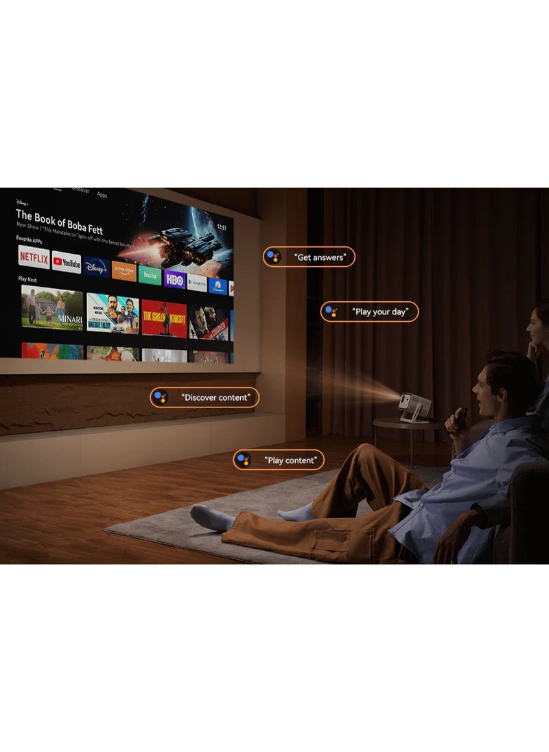 wanbo Vali 1 Android 11 Gimbal Projection Smart Projector 900 ANSI ultra High Lumens 1080p HD 12W Hi-Fi Stereo speakers Autofocus, Auto Keystone Correction, obstacle avoidance & smart screen fitting  - Image 5