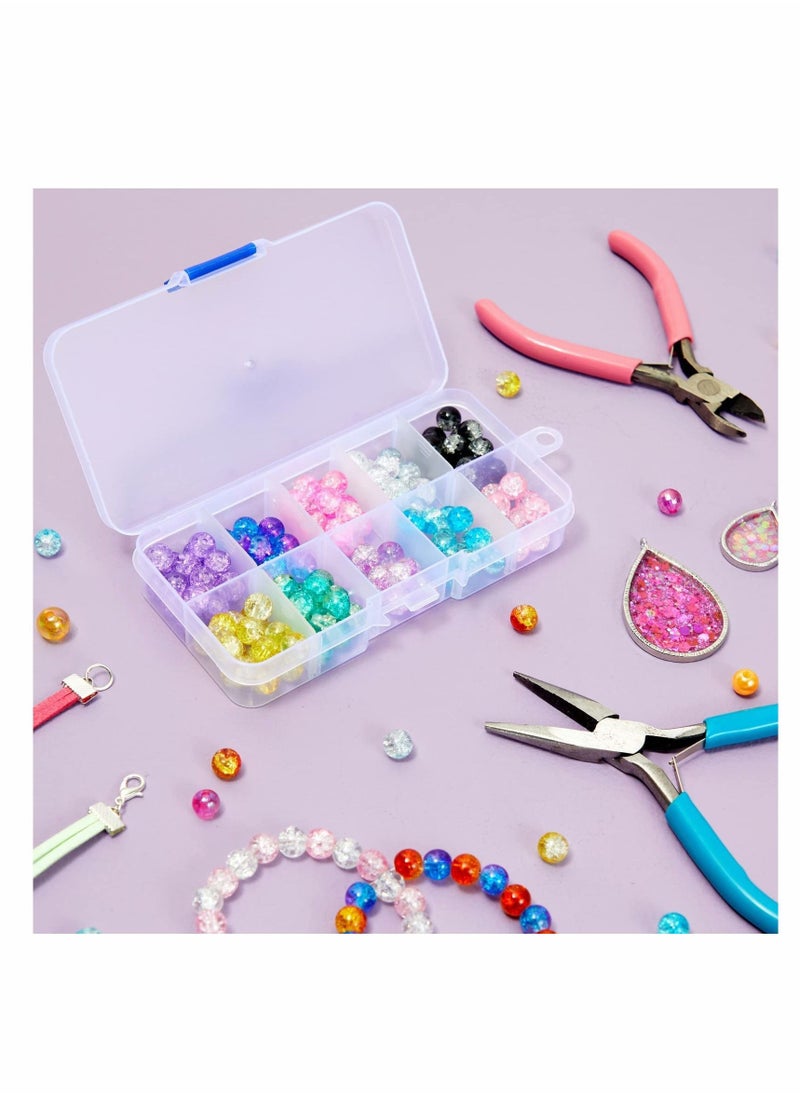Y&D Organizer Box, 10 Grids Plastic Jewelry Organizers with Adjustable Dividers Clear Storage Container for Beads Crafts Fishing Tackles 2 Pack  - Image 2