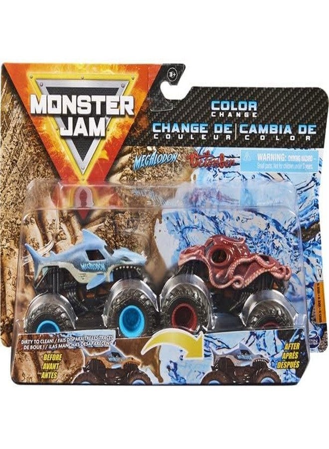 Spin Master Monster Jam 1:64 Scale Color-Changing Die-Cast Trucks 2-Pack: Megalodon vs. Octon8er - Image 5