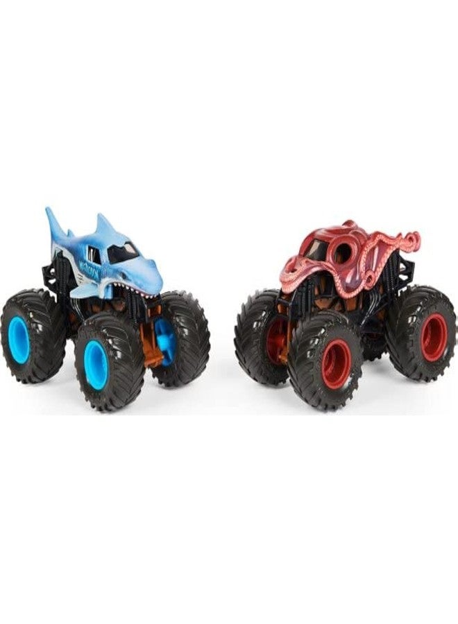 Spin Master Monster Jam 1:64 Scale Color-Changing Die-Cast Trucks 2-Pack: Megalodon vs. Octon8er - Image 1