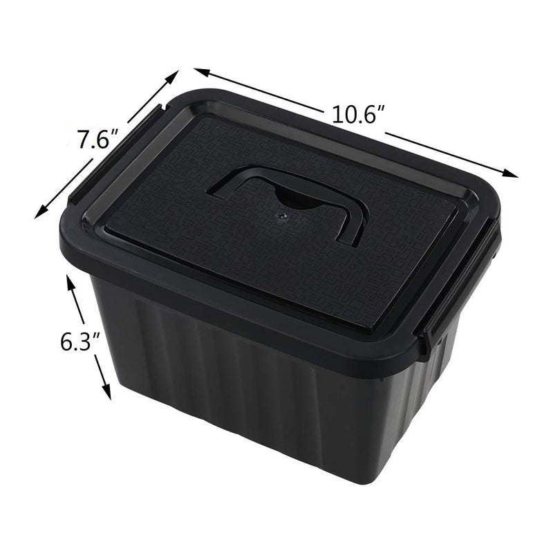 Qqbine 6 Quart Black Plastic Storage Latching Box Bin With Handles  6 Packs - Image 2