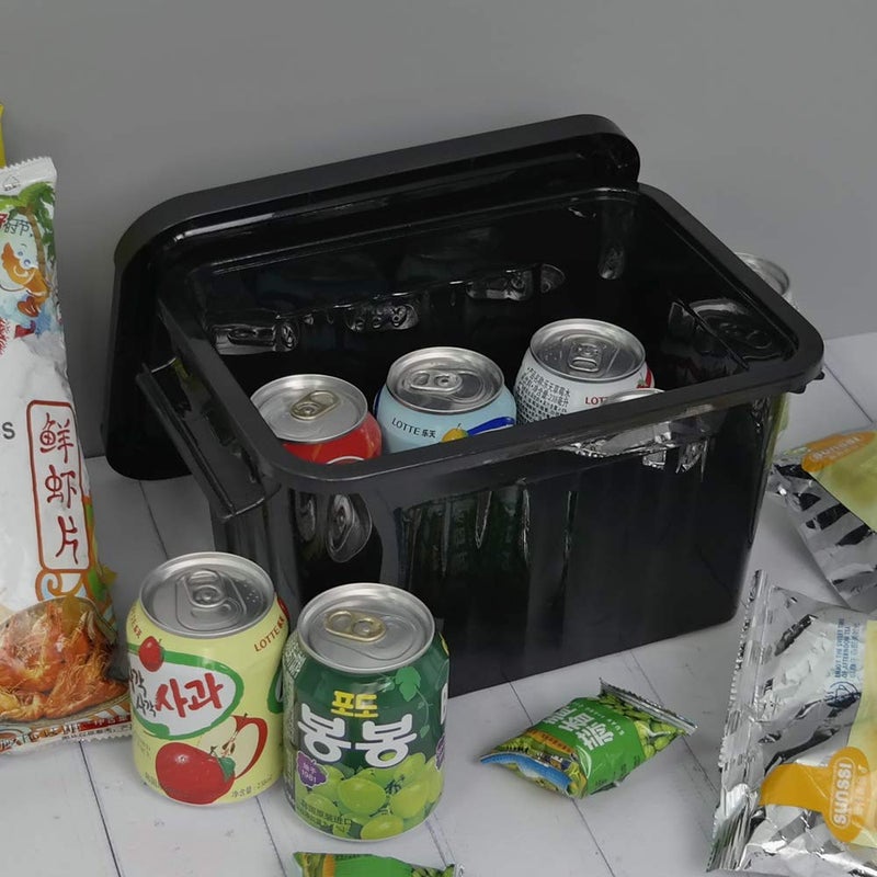 Qqbine 6 Quart Black Plastic Storage Latching Box Bin With Handles  6 Packs - Image 4