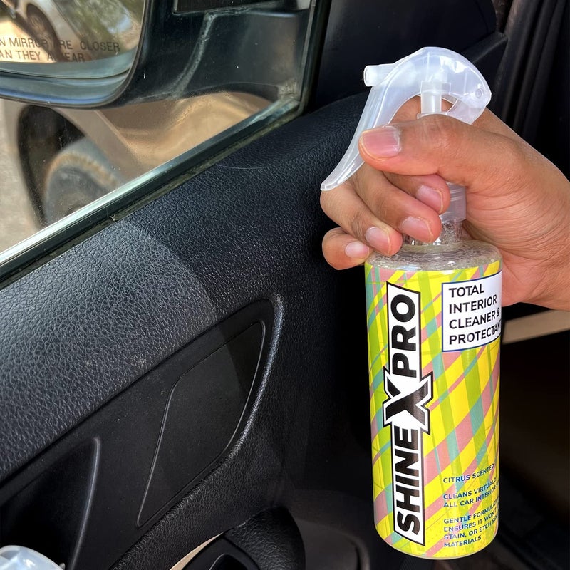 ShineXPro Car Interior Cleaner and Protectant - Citrus Scent - Safe As a Car Seat Cleaner and For All Interior Surfaces Including Leather and Fabric - Infused UV Blockers Protect From Fading (300ml) - Image 3