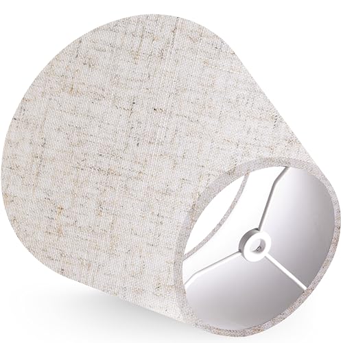 GO&SO 2 Pcs Small Mini Lamp Shades for Table Lamps and Nightstand,5"×9"×6.4" (Spider) Oatmeal Beige Shade Replacement Lamparas Para Cuarto,Suitable for Clip Lamp Holder(Clip Adapter Not Included) - Image 5