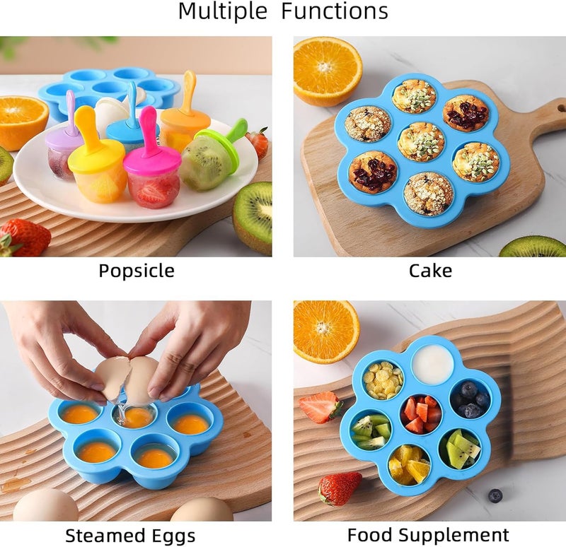 Lyrovo Silicone Popsicle Mould, Kulfi Moulds Set/Frozen Ice Cream/Kulfi Candy For Children & Adults,1 Piece, Blue,16X16X3.6 Cm - Image 4
