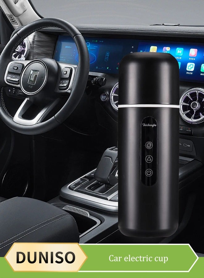 DUNISO Car electric kettle, intelligent stainless steel electric cup, 12v or 24V car heating travel cup, with stirring function, adjustable temperature, leak proof  - Image 1