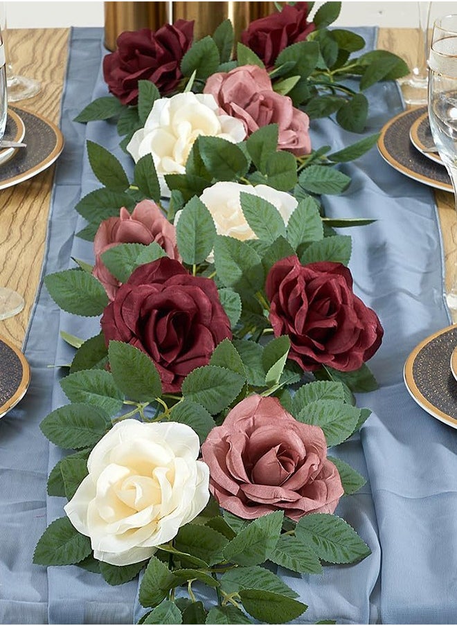 DUNISO 2 Pieces of Artificial flowers, hanging rattan fake flowers, DIY hanging fake flowers, reusable, suitable for home, garden, wall, doorway, fireplace, desktop decoration, 200cm  - Image 3