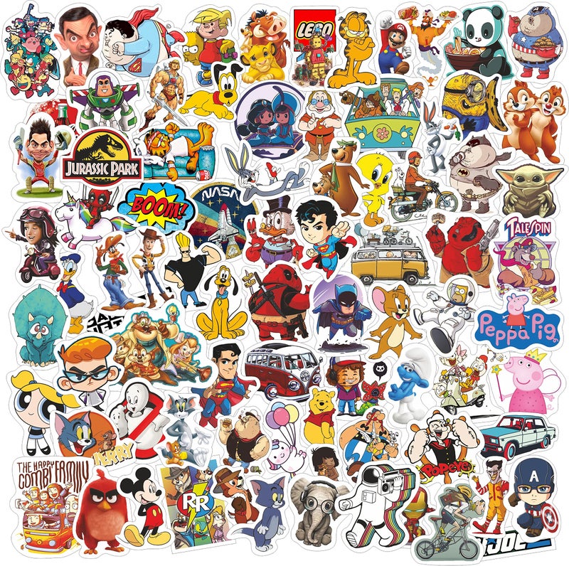 Junkyard Waterproof Vinyl Cartoon Self-Adhesive Stickers for Kids Waterbottle, Notebooks, tabs, Laptops, Guitar. (Size: Small, Pack of 80)30 x 20 mm - Image 1