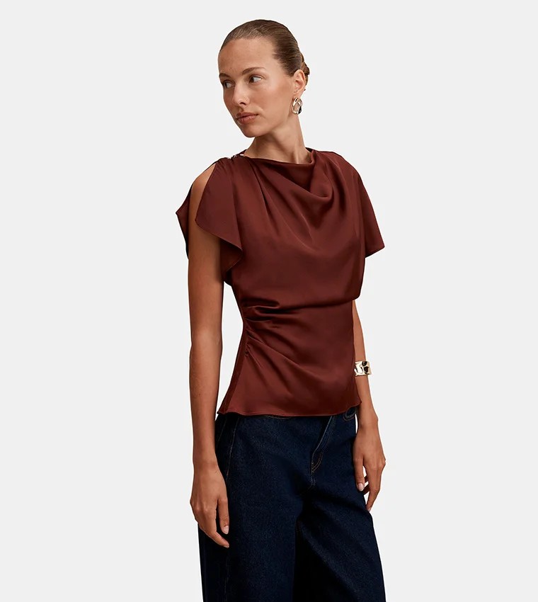 forever new Daya Drape Satin Top