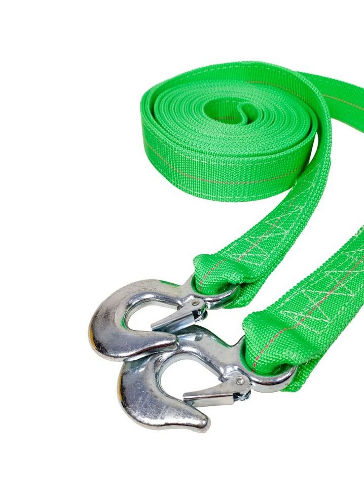 Generic Car Tow Rope 10 Ton, 6 meter Tow Rope with 2 Tow Rope Hooks, Heavy Duty Towing Belt -  Green  - Image 2