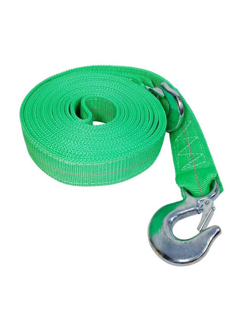 Generic Car Tow Rope 10 Ton, 6 meter Tow Rope with 2 Tow Rope Hooks, Heavy Duty Towing Belt -  Green  - Image 3