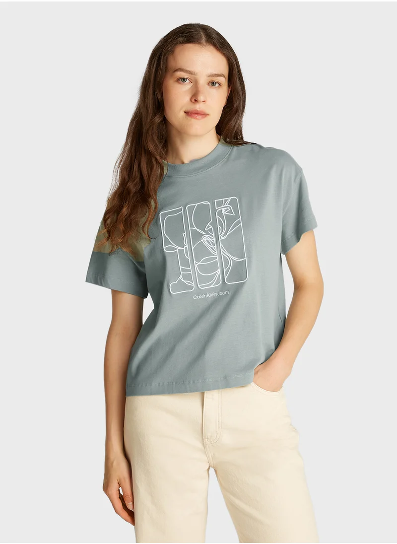 كالفن كلاين جينز Crew Neck Logo T-Shirt